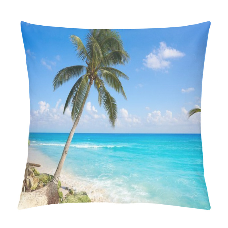 Personality  Playa Del Carmen Beach Palm Trees Mexico Pillow Covers