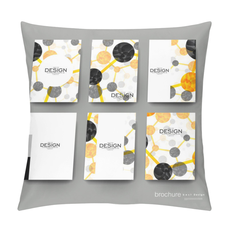 Personality  DNA Molecule Vector Brochure Template. Flyer Layout Pillow Covers