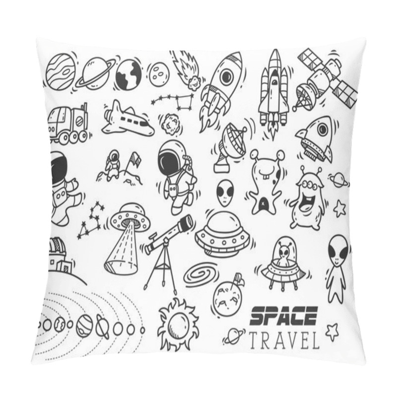 Personality  Space Themed Doodle Pillow Covers