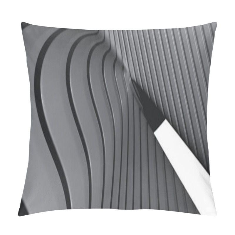 Personality  Ultra Wide 3D Illustration Of A Geometrical Shape Of Alice Blue Color On A White Abstract Background As A Curved And Glossy Surface With Direct Light Reflection. Wonderland And Australia Pillow Covers