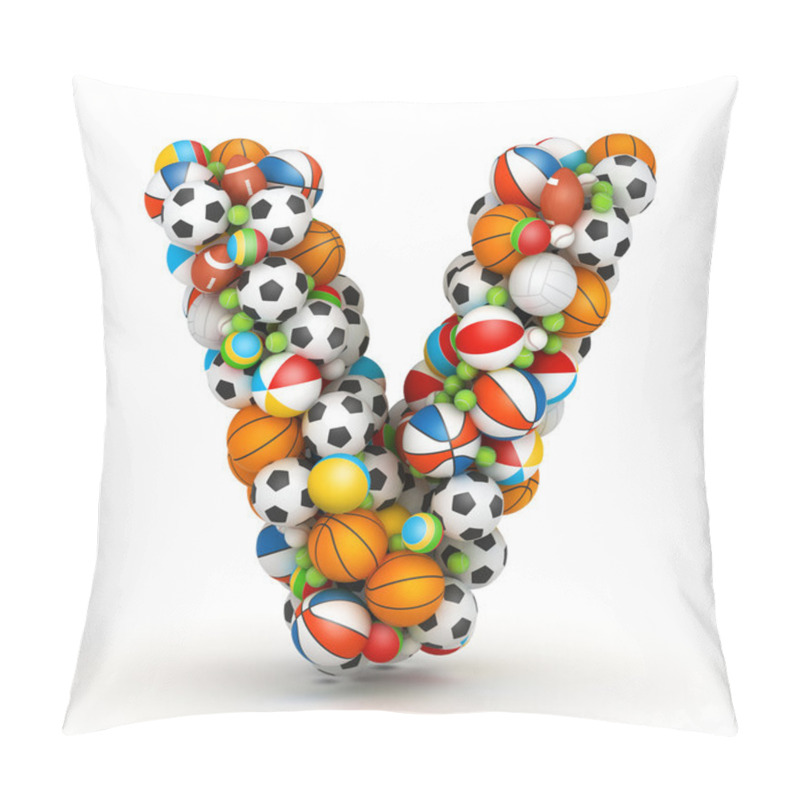 Personality  Letter V, Gaming Balls Alphabet Pillow Covers