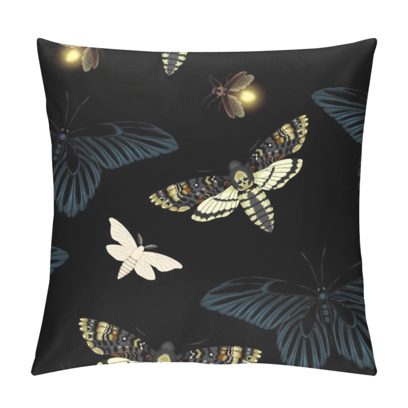 Personality  Vector Pattern With Death Head Hawk Moth Pillow Covers