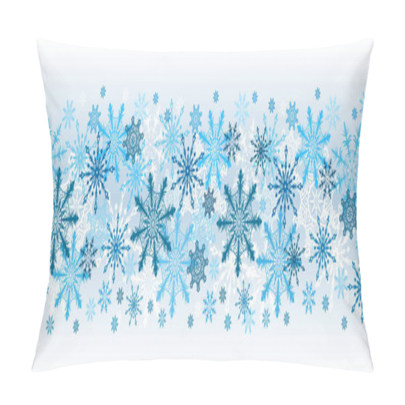 Personality  Winter Line Seamless Vector Background - Snowflakes On White Pillow Covers