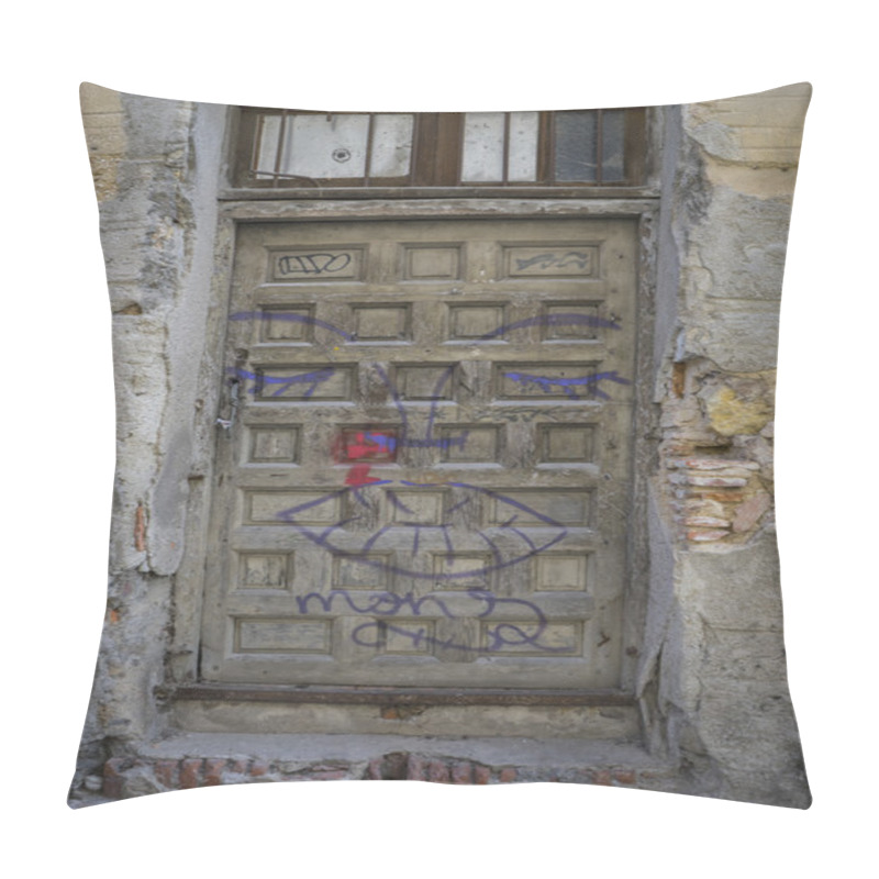 Personality  Medieval Door Spanish City Of Segovia. Pillow Covers