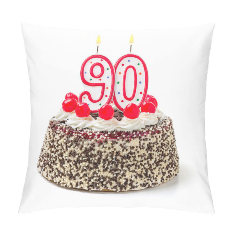 Personality  Birthday Cake With Burning Candle Number Pillow Covers