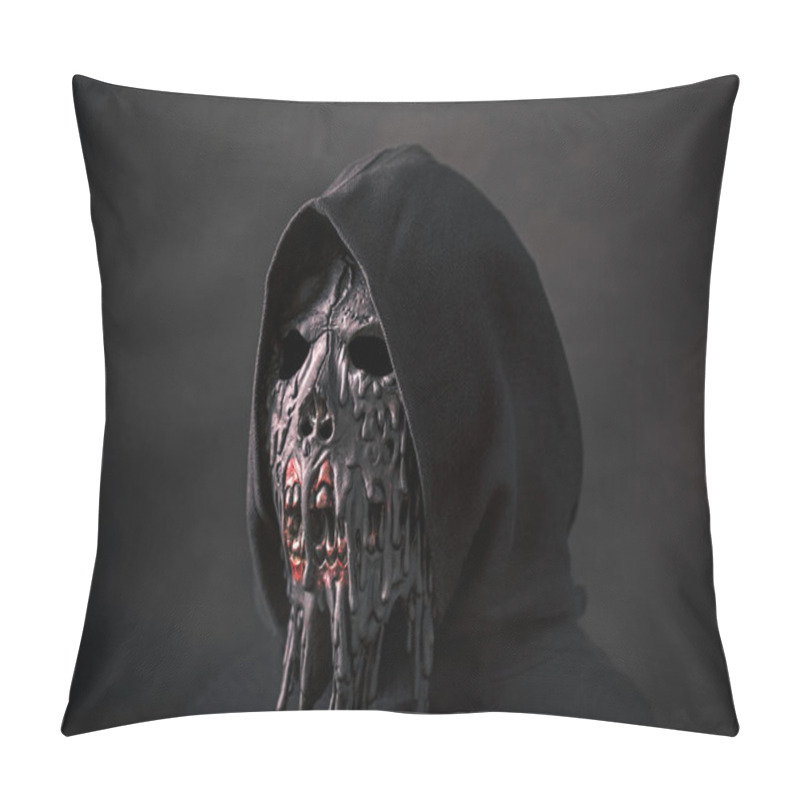 Personality  Scary Figure In Hooded Cloak With Mask Pillow Covers