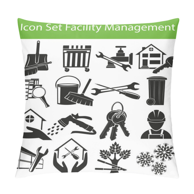 Personality  Icon Set Facility Management I Pillow Covers