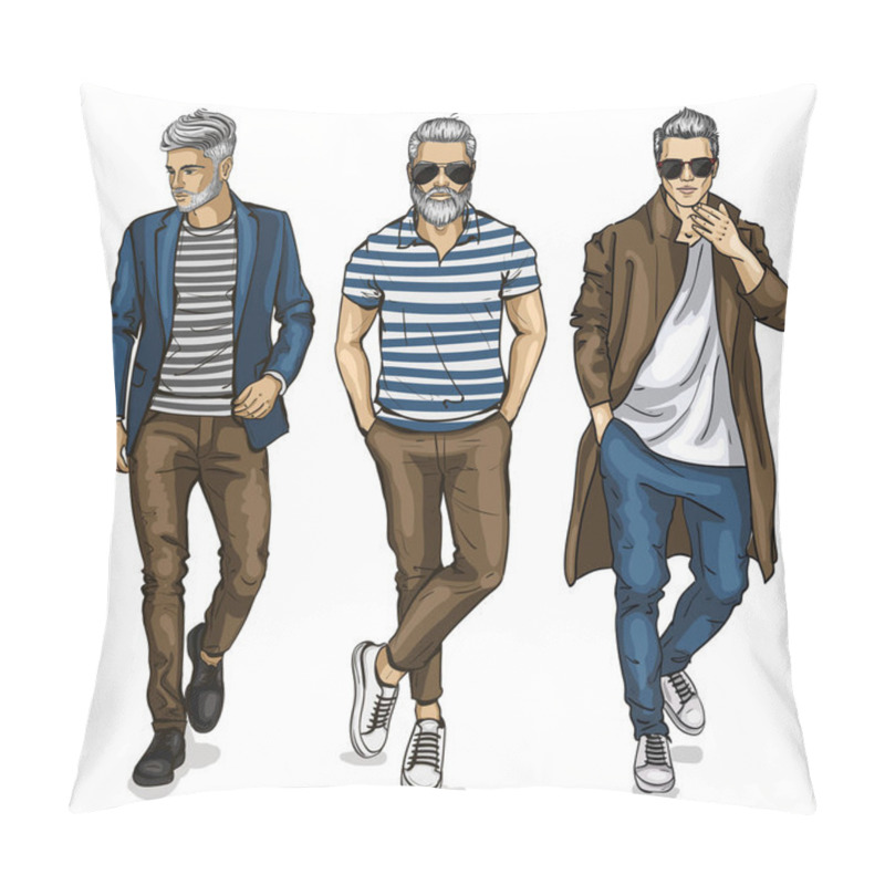 Personality  Vector Young Man Models Pillow Covers