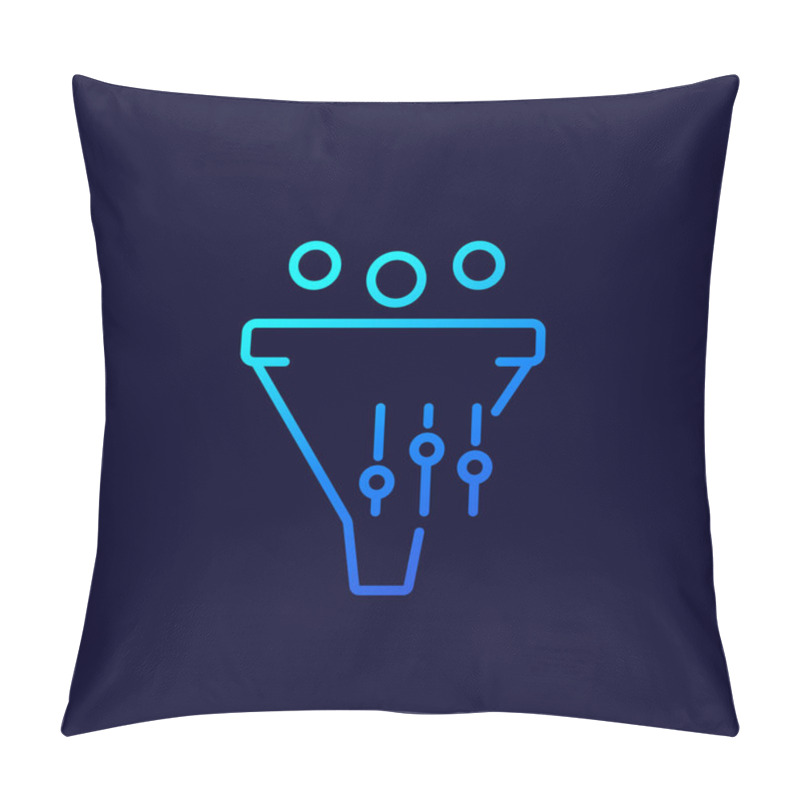 Personality  Funnel With Controls Vector Line Icon Pillow Covers