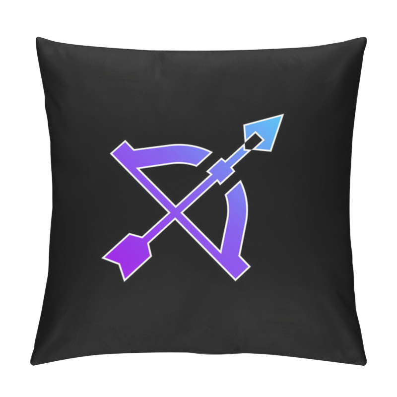 Personality  Bow And Arrow Blue Gradient Vector Icon Pillow Covers