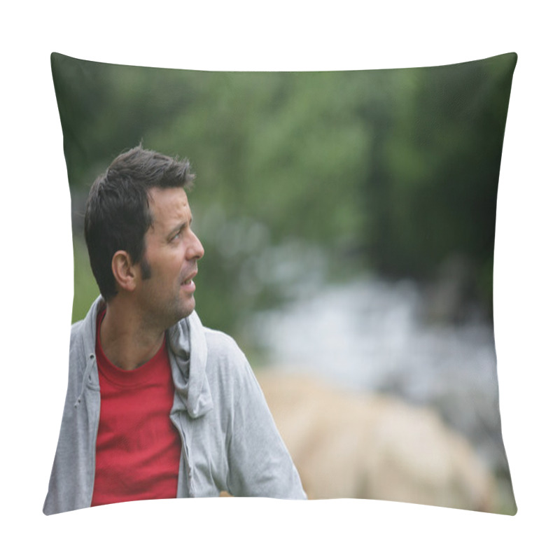 Personality  Man In The Countryside Pillow Covers