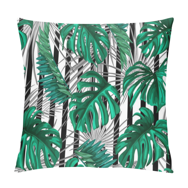 Personality  Vector Tropical Leaves Summer Seamless Pattern Pillow Covers