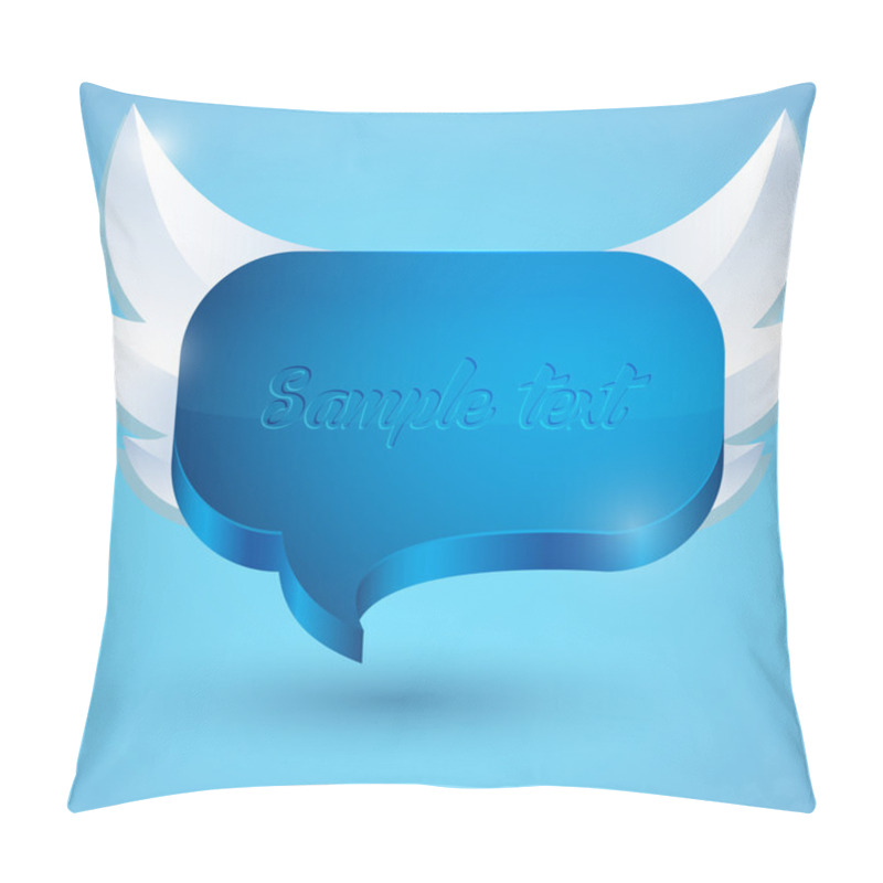 Personality  Abstract Glossy Speech Bubble. Vector Illustration. Pillow Covers