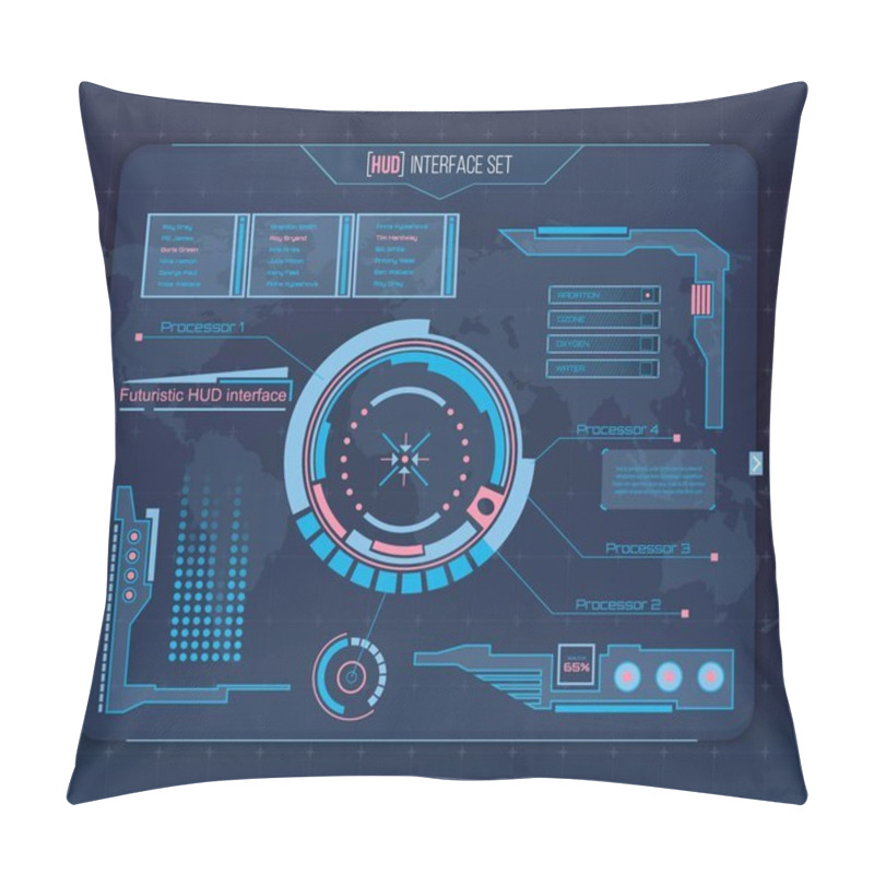 Personality  Abstract Future, Concept Vector Futuristic Blue Virtual Graphic Touch User Interface HUD. For Web, Site, Mobile Applications Isolated On Background, Techno, Online Design, Business, Gui, Ui, Kit, Hud Pillow Covers