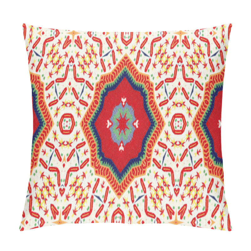 Personality  Abstract Ethnic Authentic Symmetric Pattern Ornamental Decorative Kaleidoscope Movement Geometric Circle And Star Shape Pillow Covers