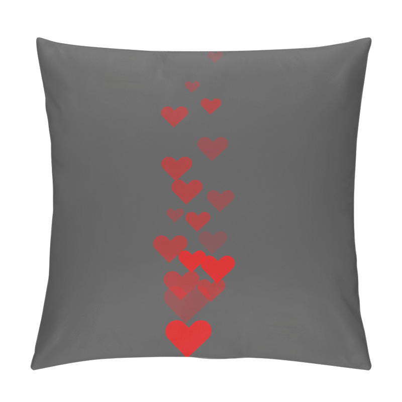 Personality  Red Like Hearts Flying Upstairs During Live Stream On Social Media. Vector Illustration. Pillow Covers