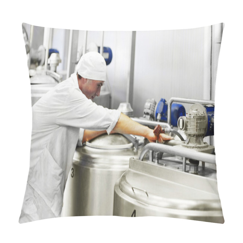 Personality  Worker On A Milk Factory Pillow Covers