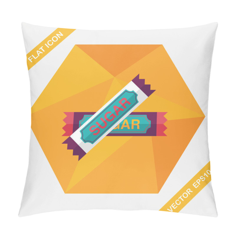 Personality  Sugar Packet Flat Icon With Long Shadow,eps10 Pillow Covers