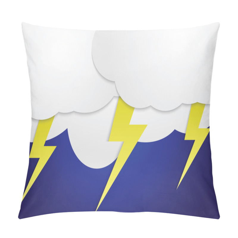 Personality  Storm Clouds With Yellow Lightning Bolts Pillow Covers