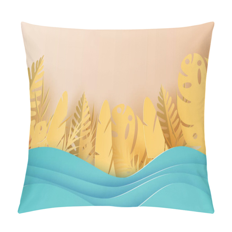 Personality  3D Paper Art Of Illustration Summer Season Tropical Leaf Palm  Pillow Covers