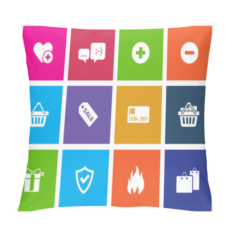 Personality  Icons Set In Metro Style Pillow Covers