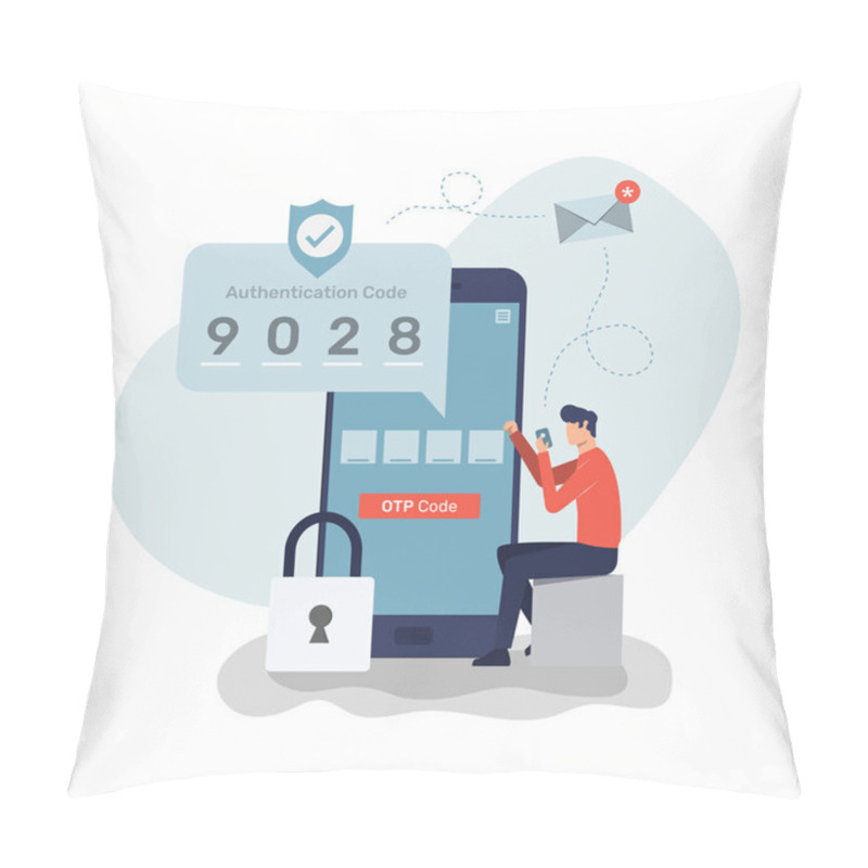 Personality  Verification Pin Code, Security Code Message Notification, Two Step Authentication In Control System For Personal Account And Banking Pillow Covers