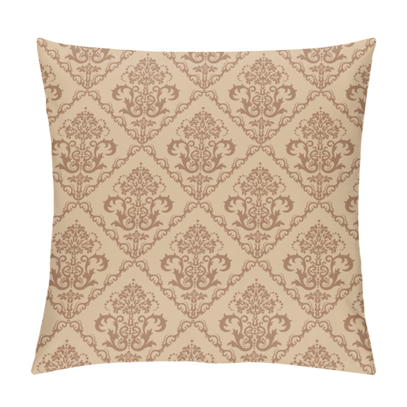 Personality  Seamless Brown Floral Wallpaper Pillow Covers