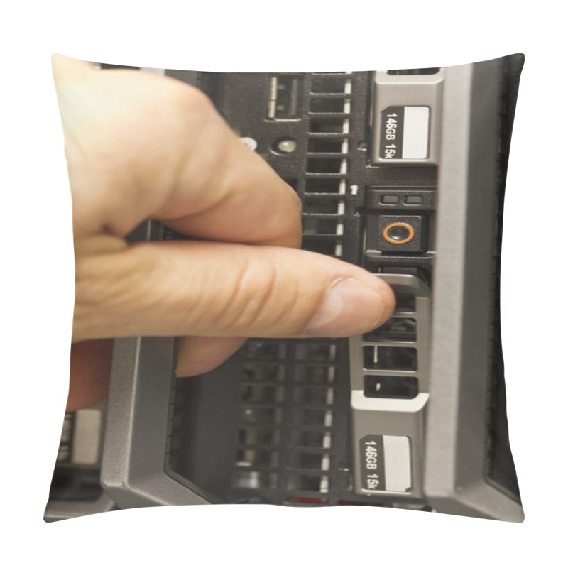 Personality  Insert Hard Drive In A Blade Server Pillow Covers