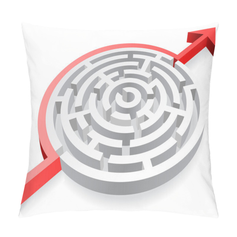 Personality  Vector 3D Round Red Maze Avoided Pillow Covers