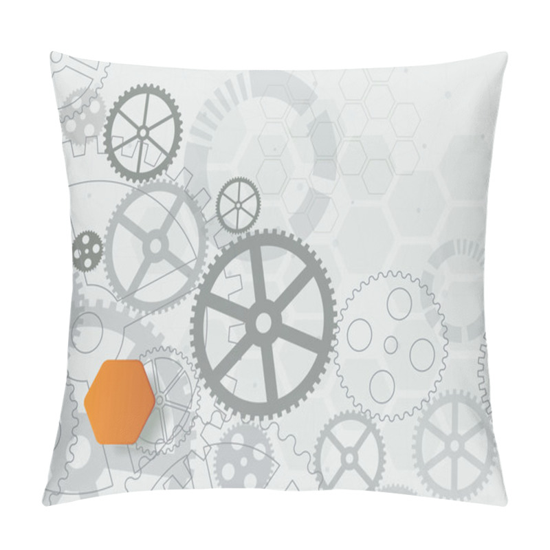 Personality  Web And Mobile Interface Graphic Template. Corporate Website Design. Media Background. Editable. Industry And Technology Concept Pillow Covers