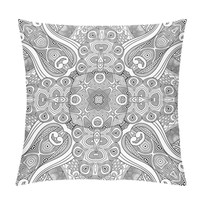 Personality  Vector Ethnic Hand Drawn Line Art Seamless Pattern Pillow Covers