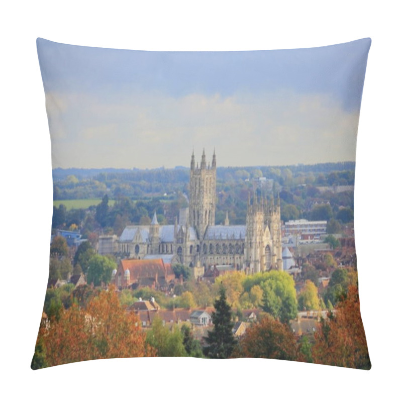 Personality  A View Of Canterbury Cathedral And Its Surrounding City Pillow Covers