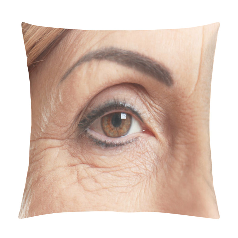 Personality  Senior Woman Face, Closeup Pillow Covers