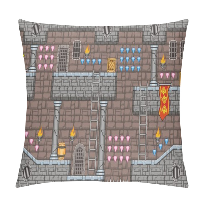 Personality  Platform Game Tileset 3 Pillow Covers