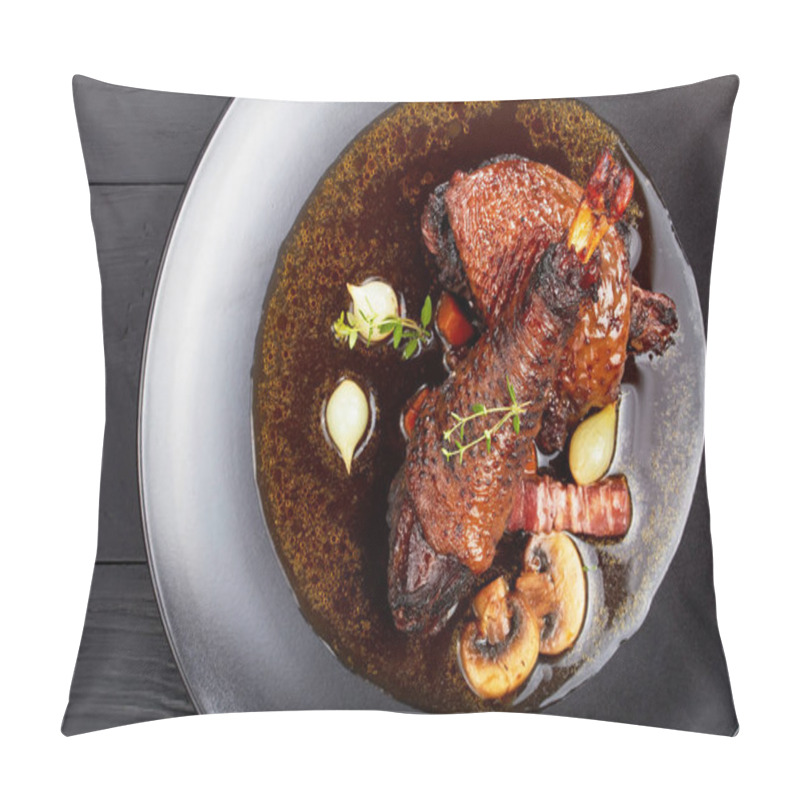 Personality  A Rooster Braised Slowly In Red Wine Pillow Covers