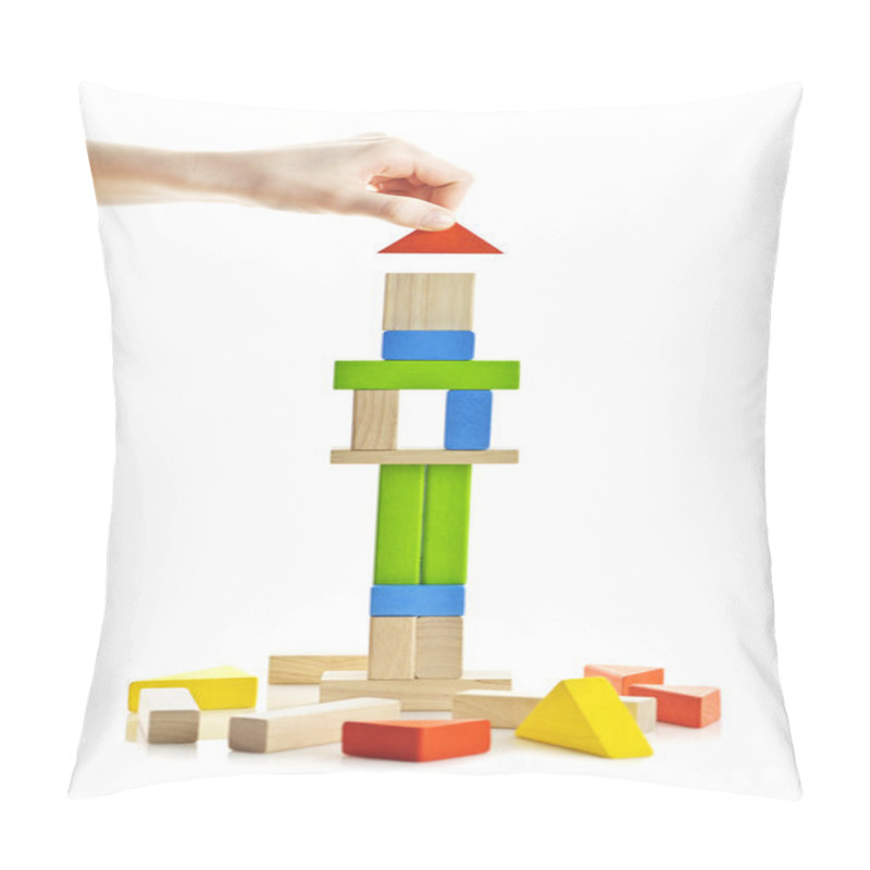 Personality  Wooden Block Tower Under Construction Pillow Covers