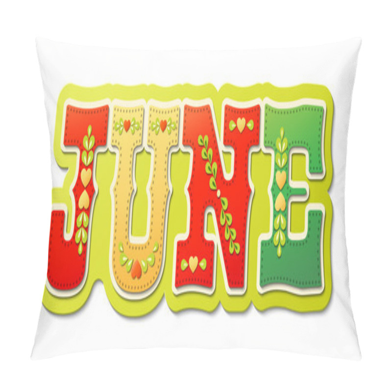 Personality  July, Illustrated Name Of Calendar Month, Illustration Pillow Covers