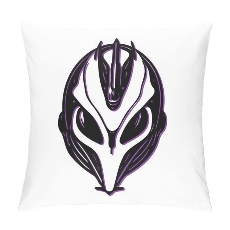 Personality  Alien Head Mascot Logo Design. Concept Of Futuristic, Science Fiction, And Gaming. Pillow Covers