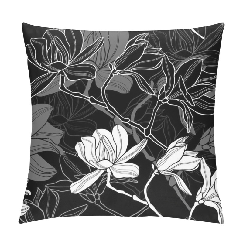 Personality  Background With Magnolia Flowers Pillow Covers