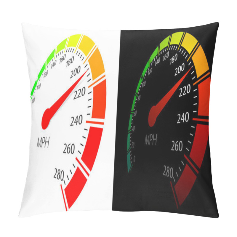 Personality  Vector Speedometer In Perspective View Pillow Covers