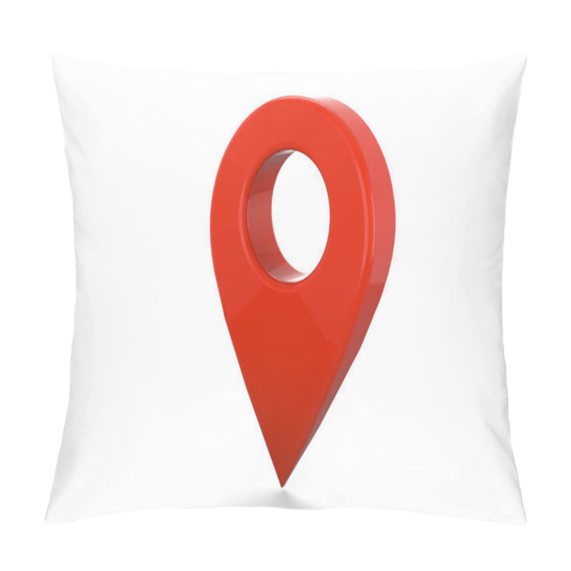 Personality  Red GPS Icon - 3D Illustration Pillow Covers