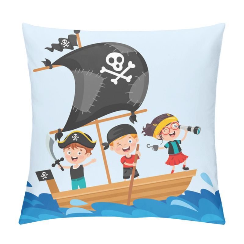 Personality  Cute Little Pirate Children Posing Pillow Covers