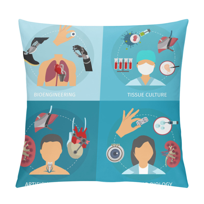 Personality  Biotechnology Icon Set Pillow Covers