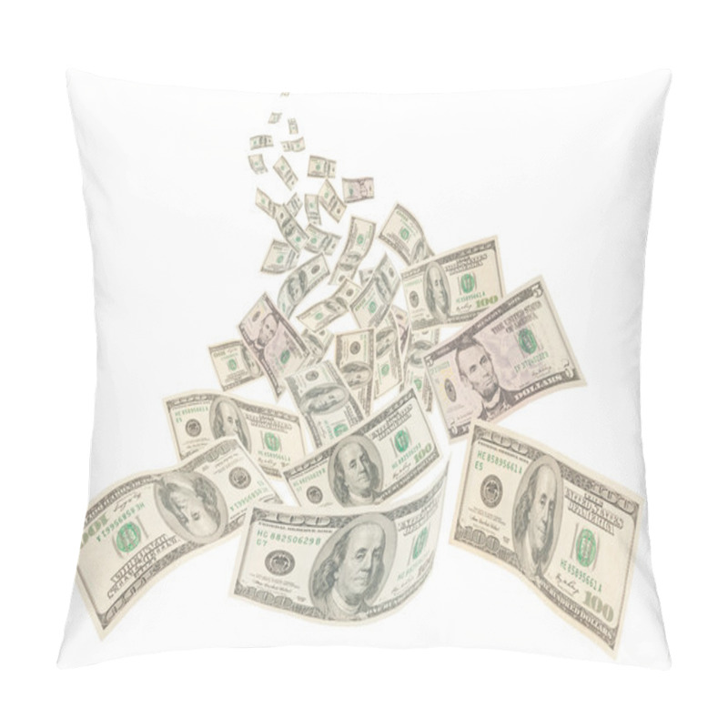 Personality  Money River, Isolated American Hundred Notes Pillow Covers