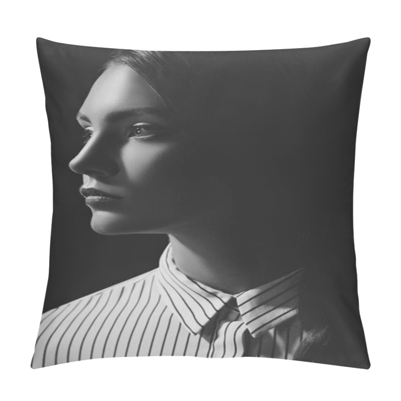 Personality  Pensive Woman In Shirt Pillow Covers