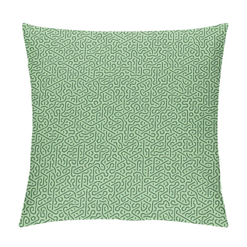 Personality  Colorful Tile With Seamless Random Interweaving Wavy Lines Pattern, Connection Art Background Design Illustration   Pillow Covers