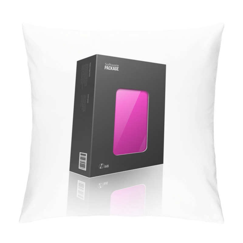 Personality  Black Modern Software Package Box With Purple Violet Magenta Window For DVD Or CD Disk EPS10 Pillow Covers