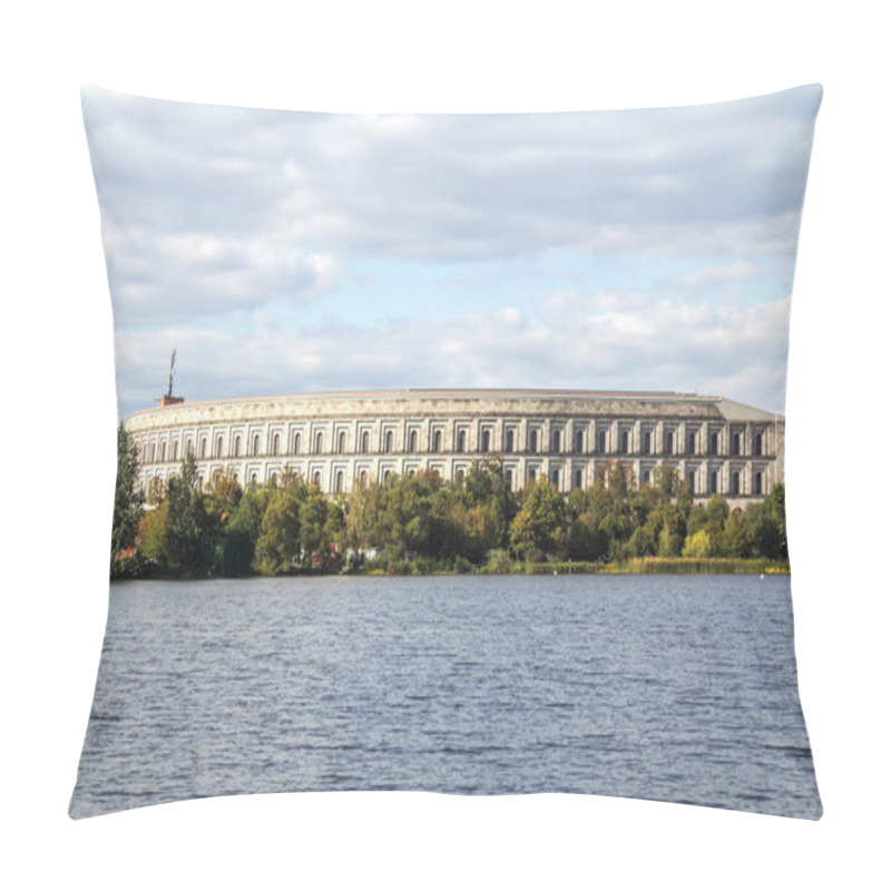 Personality  Germany, Nuremberg, Panoramic View With Congress Hall (Kongresshalle) And Documentation Center As Part Of The Former Nazi Party Rally Grounds. (Reichsparteitag). Pillow Covers