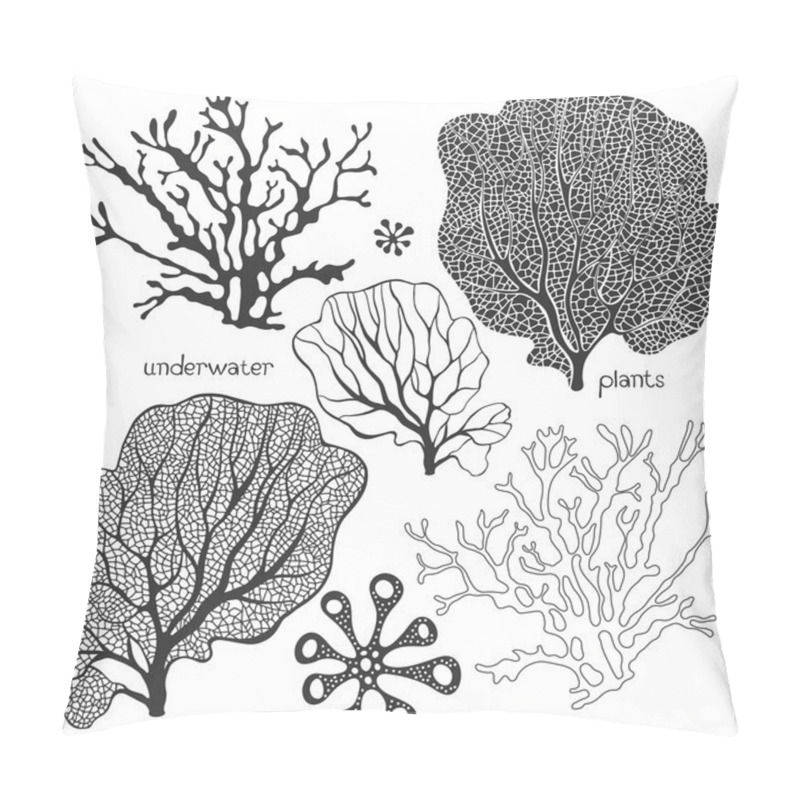 Personality  Set Of Underwater Plants. Pillow Covers