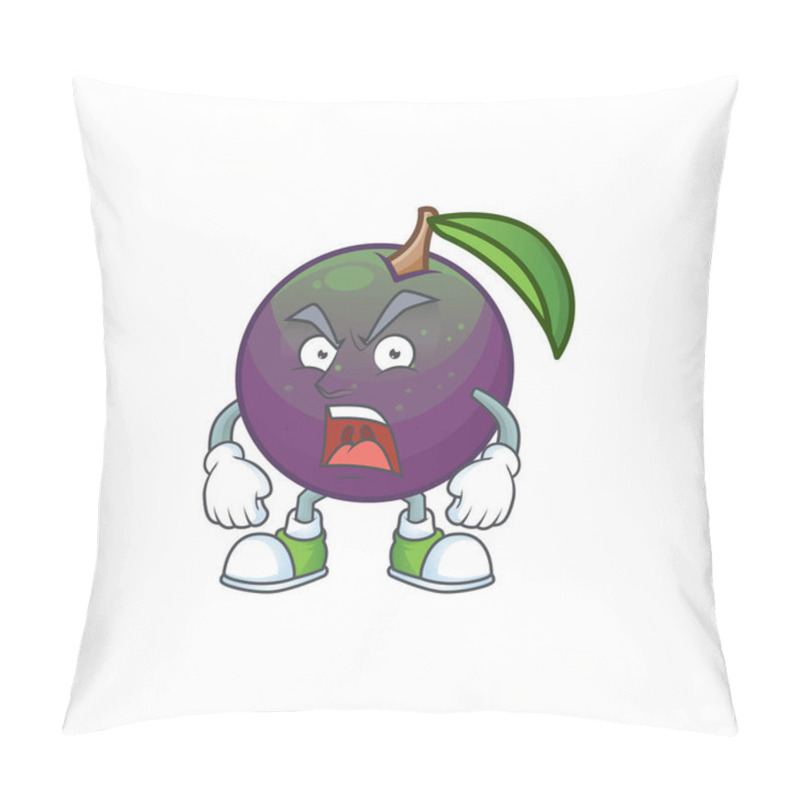 Personality  Angry Star Apple Fruit Shape Character Mascot. Pillow Covers